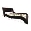 King Size Upholstered Platform Bed Frame With LED Lighting, Bluetooth Connection To Play Music Control, Backrest Vibration Massage, Curve Design, Wood Slat Support, Exhibited Speakers - Black - Image 10