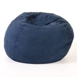 Comfortable High Density Shredded Foam Bean Bag Chair With Removable Microsuede Cover - Midnight Blue