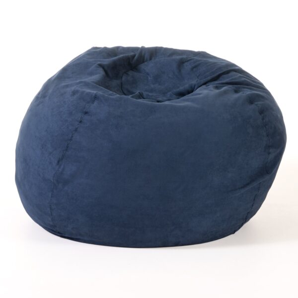 Comfortable High Density Shredded Foam Bean Bag Chair With Removable Microsuede Cover - Midnight Blue