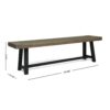 Cloud - Outdoor Bench With Acacia Wood Frame And Slat Panel Design (Set of 2) - Sandblast Gray / Black - Image 6
