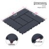Zz Style Patio Deck Tiles, Diy Module Interlocking Decking Tiles Floor Tile Outdoor And Indoor, Easy And Quick Installation Court Tiles For Porch Poolside Balcony Backyard 44 Pieces - Dark Gray - Image 3