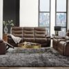 Aashi - Leather Gel Match Recliner Loveseat - Brown - Image 6