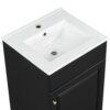 20" Bathroom Vanity With Sink, Freestanding Cabinet With Door Shelf And Adjustable Shelf, And Ceramic Construction - Black - Image 21
