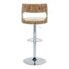 Cecina - Mid-Century Modern Adjustable Height Barstool With Swivel With Oval Footrest (Set of 2) - Chrome / Zebra / Cream - Image 5