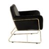 Keira - Velvet Accent Chair With Metal Base - Black - Image 3
