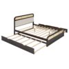 Queen Size Platform Bed With Trundle And 2 Drawers - Espresso - Image 9