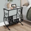 Accent Table Magazine Narrow For Living Room - Black - Image 3
