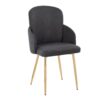 Dahlia - Contemporary Dining Chair (Set of 2) - Gold / Gray - Image 2
