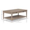 Cocktail Table With Two Storage Drawers And Casters - Sand - Image 6