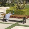 Blossom - Acacia Wood Outdoor Bench With Slat Design - Rustic - Image 9