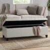 Glouster - Storage Ottoman With Leather Upholstery - Ivory - Image 7