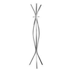 Free Standing Coat Rack 3 Hooks For Entryway - Silver