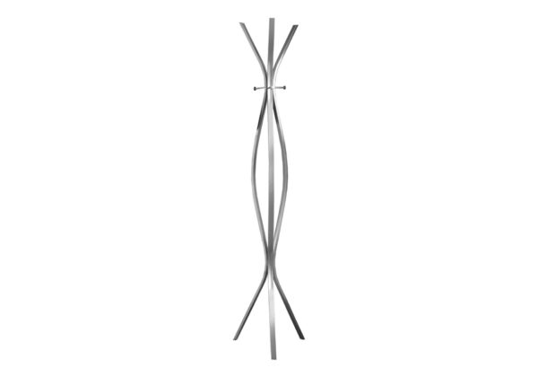 Free Standing Coat Rack 3 Hooks For Entryway - Silver