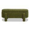 Hugo - Oval Fully Upholstered Storage Bench - Moss Green - Image 3
