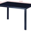 5 Pieces Dining Set, Table Metal Leg Mid-Century Dining Table For 4 - 6 People With Glass Table Top, Pedestal Dining Table, End Table Leisure Coffee Table - Black - Image 9