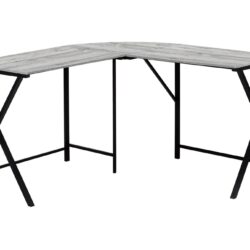 Computer Desk, Home Office, Corner, L Shape, Laptop, Contemporary / Modern - Gray