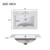 Bathroom Vanity With Ceramic Sink, Bathroom Vanity Cabinet With 2 Drawers, Wooden Bathroom Sink Cabinet - Beige / Green - Image 9