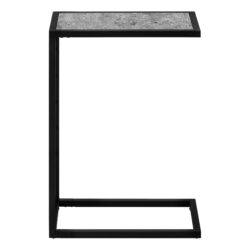 Accent Table, C - Shaped, Contemporary - Gray / Black
