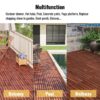 30 Piece Interlocking Deck Tiles Striped Pattern, Square Acacia Hardwood Outdoor Flooring For Patio, Bancony, Pool Side - Brown - Image 29