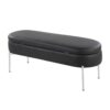 Chloe - Contemporary / Glam Bench - Chrome / Black - Image 4