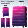 Hardshell Luggage Sets 3 Piece Gradient Color Expandable Suitcase With Spinner Wheels And Tsa Lock Lightweight 20" 24" 28" Available - Purple / Pink - Image 17