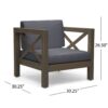 Brava - Modern Club Chair With Water Resistant Cushions - Gray - Image 4