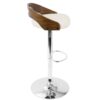 Cassis - Mid-Century Modern Adjustable Barstool With Swivel - Walnut / Cream - Image 3