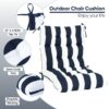 2 Piece High Back Chair Cushion Set Tufted Patio Or Rocking Chair Cushions For Garden Or Porch - Blue Stripe - Image 15