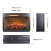 26" Infrared Quartz Heater Fireplace Insert -Woodlog Version With Brick - Antique Black - Image 4