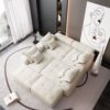 Modern Oversized Modular Sectional Sofa, Sparkling Chenille Fabric Soft Cushion Sofa With 8 Pillows, 8 Pieces Diy Combination Tufted Sofa, No Assembly Required - Beige - Image 9