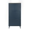 3 Door Metal Shoe Rack, Freestanding Modern Shoe Storage Cabinet With Metal Rattan, Particle Board For Entryway - Blue Gray - Image 9