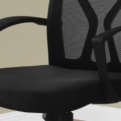 Office Chair Adjustable Height, Swivel, Ergonomic, Armrests, Mesh, Contemporary & Modern - Black