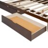 Queen Size Storage Platform Bed, With 2 Big Drawers, Twin Long Size Trundle, One Set Of Sockets & USB Ports - Walnut - Image 10