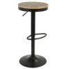 Dakota - Industrial Adjustable Barstool With Swivel (Set of 2) - Black / Brown / Grain - Image 2