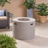 Magnesium Oxide Round Fire Pit With 40, 000 Btu For Patio Use - Light Gray - Image 2
