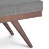 Chanelle - Mid Century Ottoman Bench - Pebble Gray - Image 8