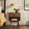 Mid-Century Modern Minimalist 1 Drawer Nightstand - Mocha - Image 5