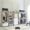 Fiona - Contemporary Wood And Metal Walk In Closet With 3 Drawers - White - Image 7