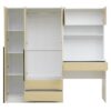 3 Door Storage Desk Wardrobe For Bedroom With Shelves And 3 Drawers - Natural - Image 2