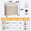 Laundry Hamper With Lid PE Rattan Powder Coating Frame Clothes Hampers With 2 Removable Bags, Wheels, 160L - Gray - Image 28