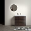 Alice - 36" Bathroom Vanity With Sink, Large Storage Freestanding Bathroom Vanity For Modern Bathroom, One-Piece Sink Basin Without Drain And Faucet - White / Walnut - Image 2