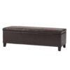 Elegant Storage Ottoman Bench With Birch Legs - Brown - Image 9