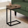 Accent Table, C - Shaped Contemporary & Modern - Brown - Image 11