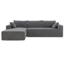 2 Pices Free Combination Minimalist Style Modular Sectional, Wrinkle Resistant Couch Set L Shaped Compressed Sofa For Living Room - Gray