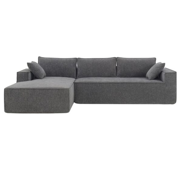 2 Pices Free Combination Minimalist Style Modular Sectional, Wrinkle Resistant Couch Set L Shaped Compressed Sofa For Living Room - Gray