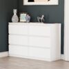 6 Drawer Double Dresser For Bedroom Living Room Hallway - White - Image 13