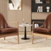 Accent Chair (Set of 2) Mid-Century Modern Armchair With Solid Wood Frame, Reading Leisure Chair With High Back For Living Room - Brown - Image 16