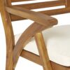 Outdoor Hermosa 5 Piece Wood Dining Set With Cushions - Teak / Beige - Image 13