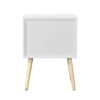 Mid Century Modern Side Table With 2 Drawers And Rubber Wood Legs - White - Image 8