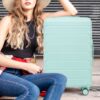 Set 3 Pieces 20" / 24" / 28" Abs Spinner Wheel Luggage, Matching Color, With Combination Lock - Mint Green - Image 8